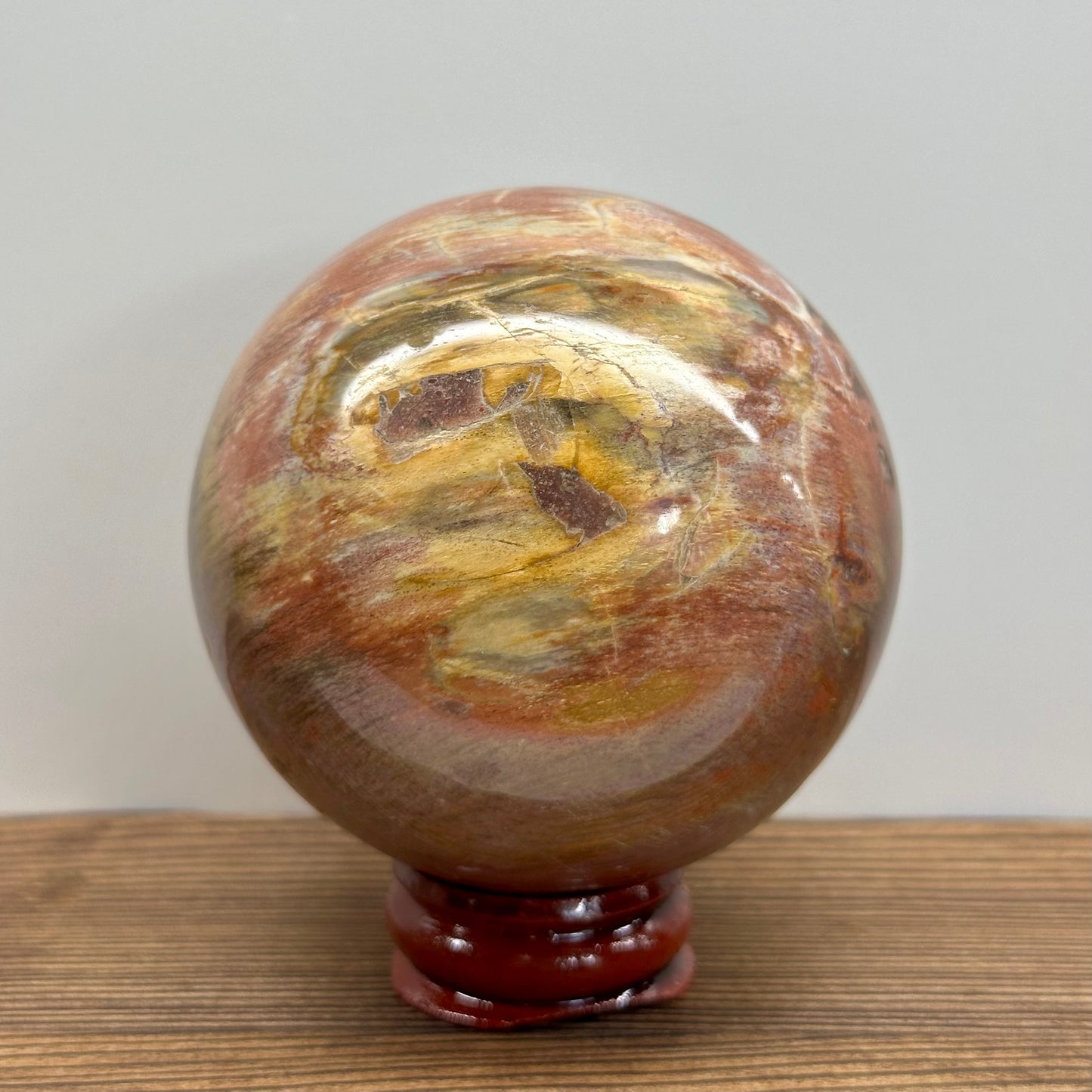 Fossilized Wood Sphere