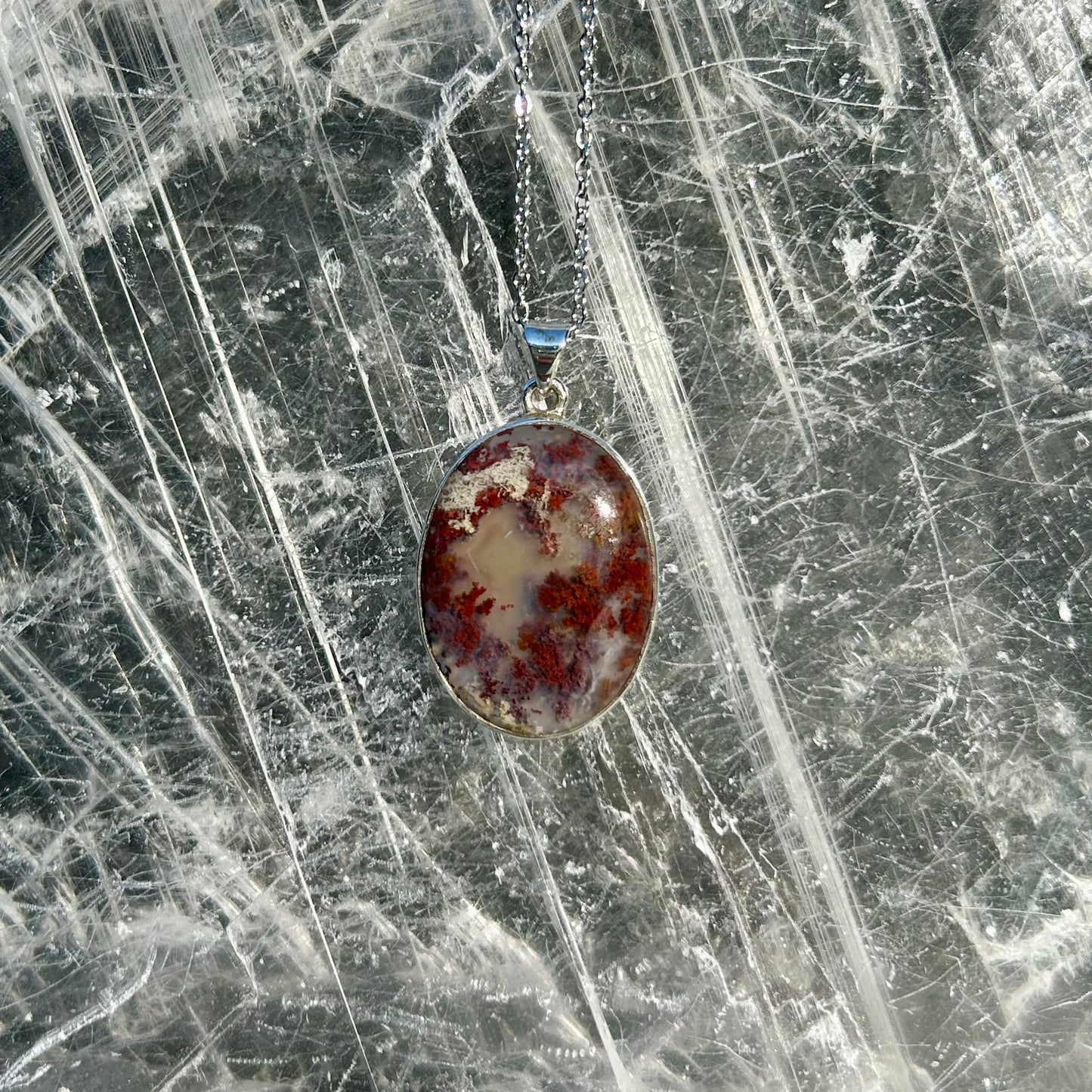 Red Moss Agate 925 Pendant