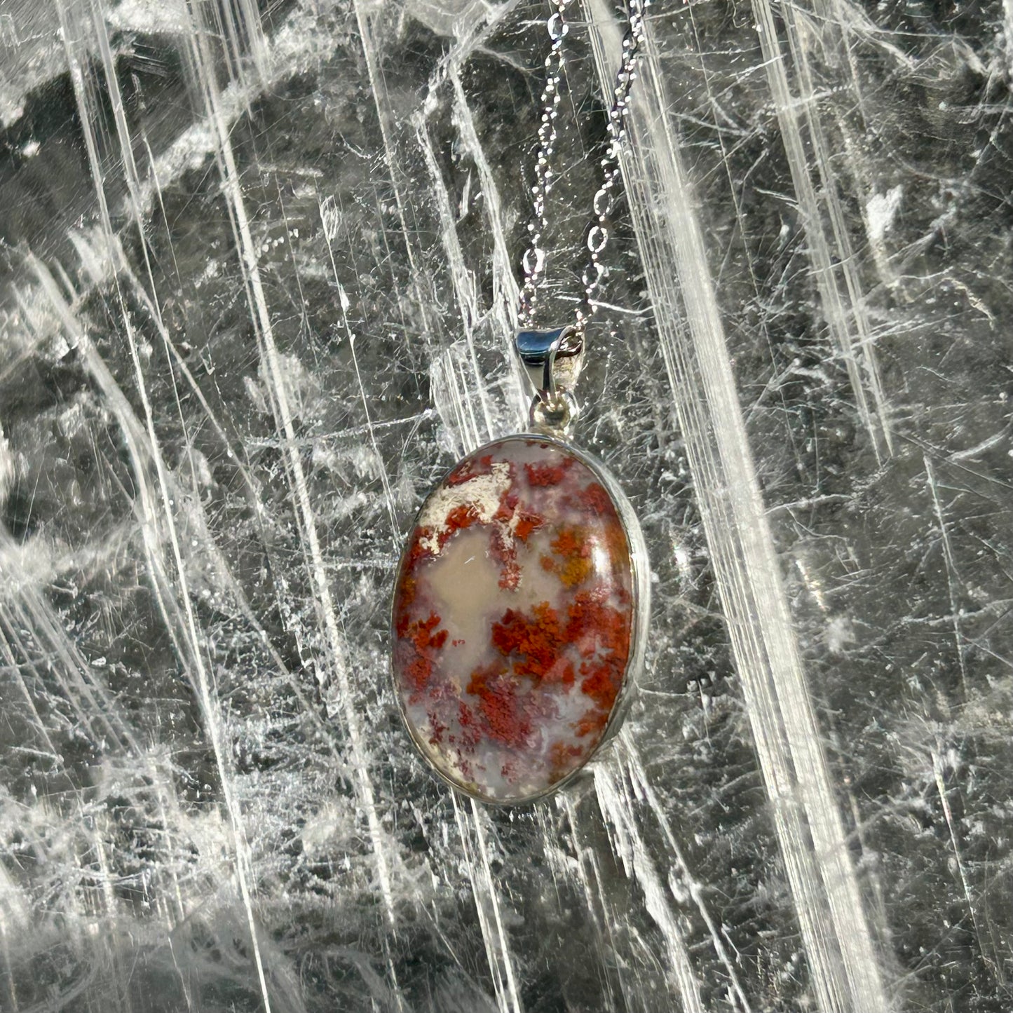 Red Moss Agate 925 Pendant