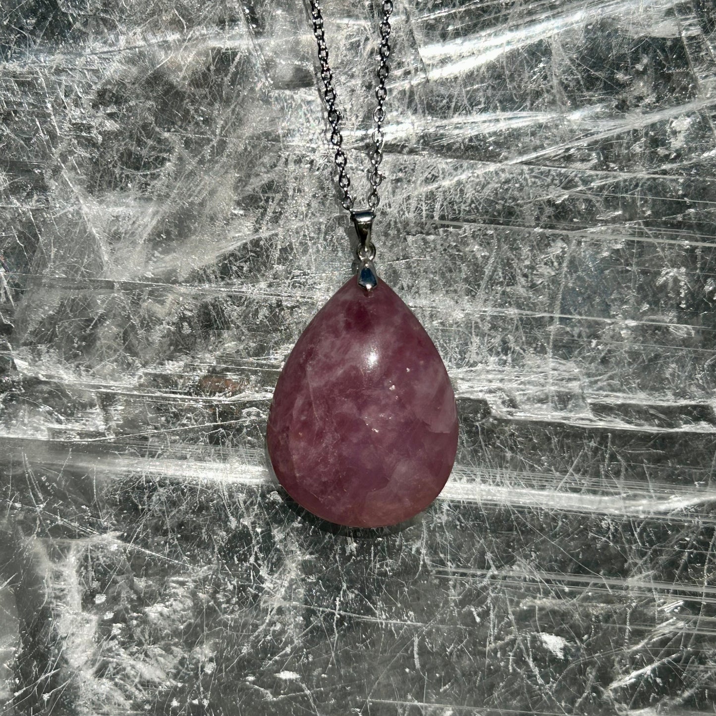 925 Lavender Rose Quartz Pendant