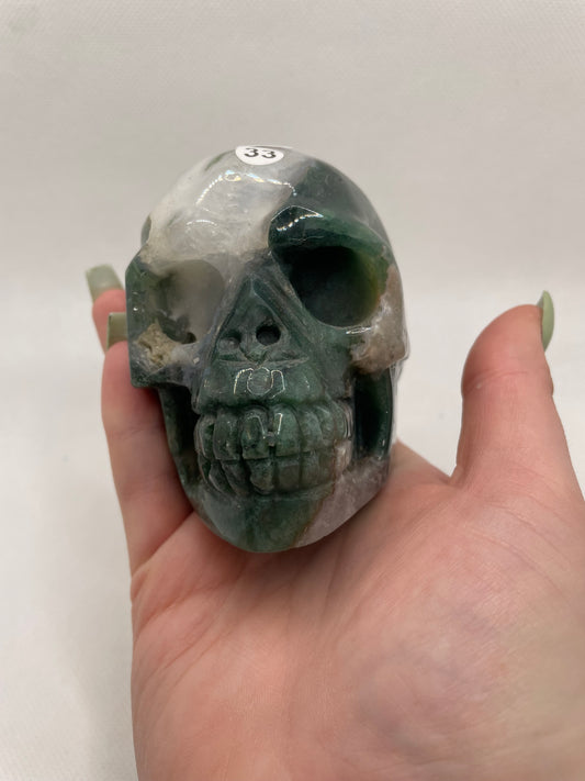 Moss-Agate Skull