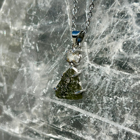 Herkimar & Moldavite 925 Pendant