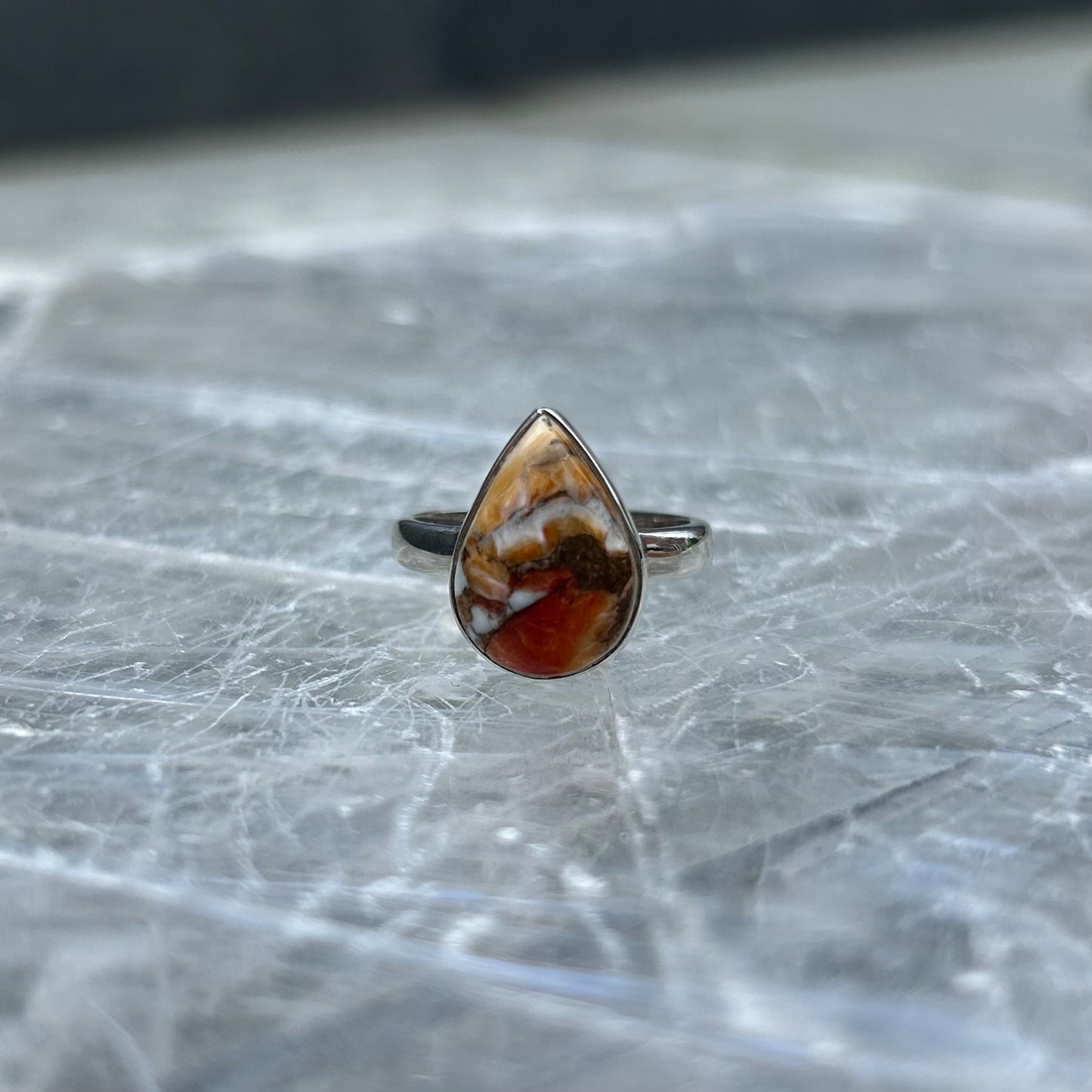 925 Oyster Turquoise Ring Size 7
