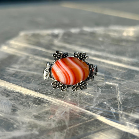 Adjustable Carnelian 925 Ring