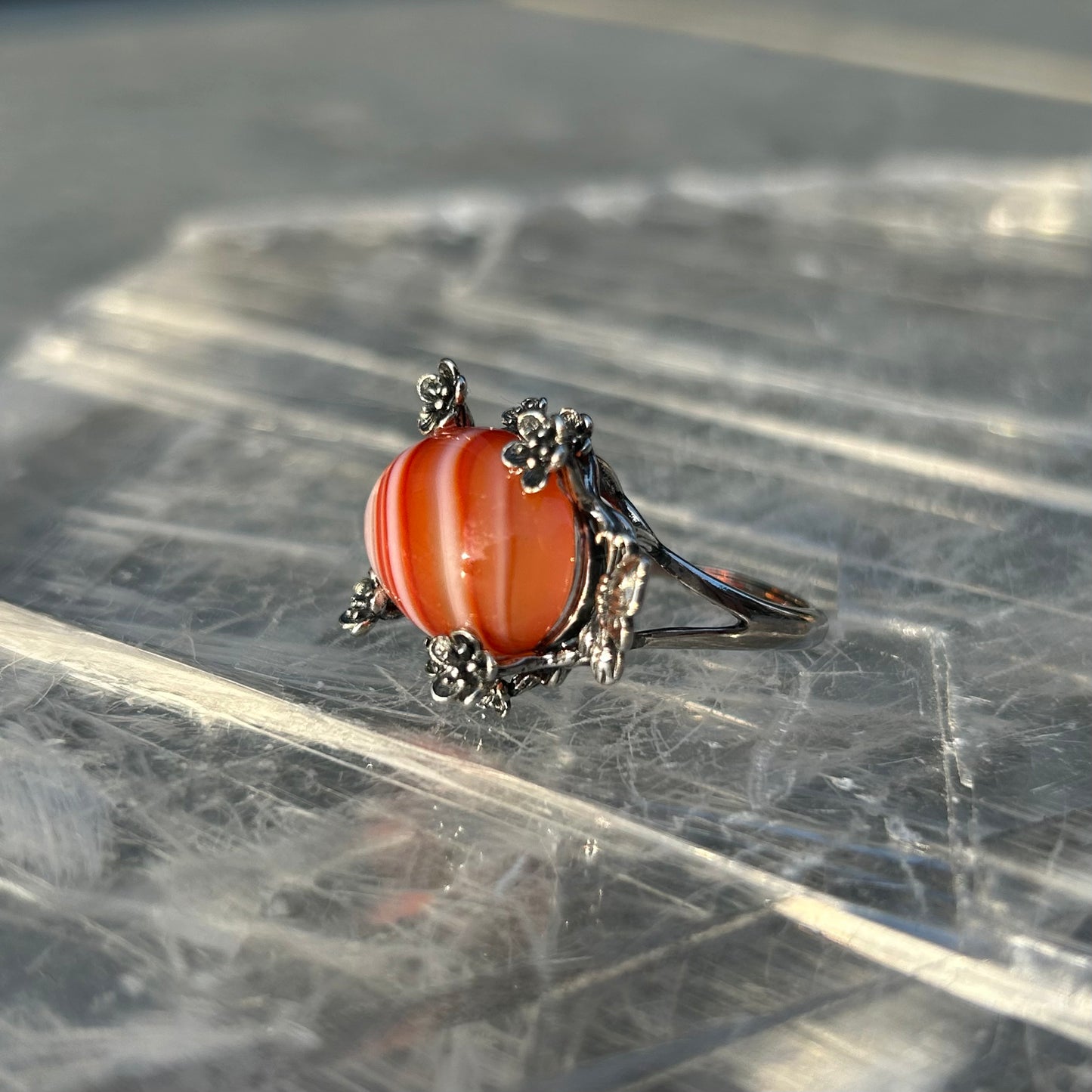 Adjustable Carnelian 925 Ring
