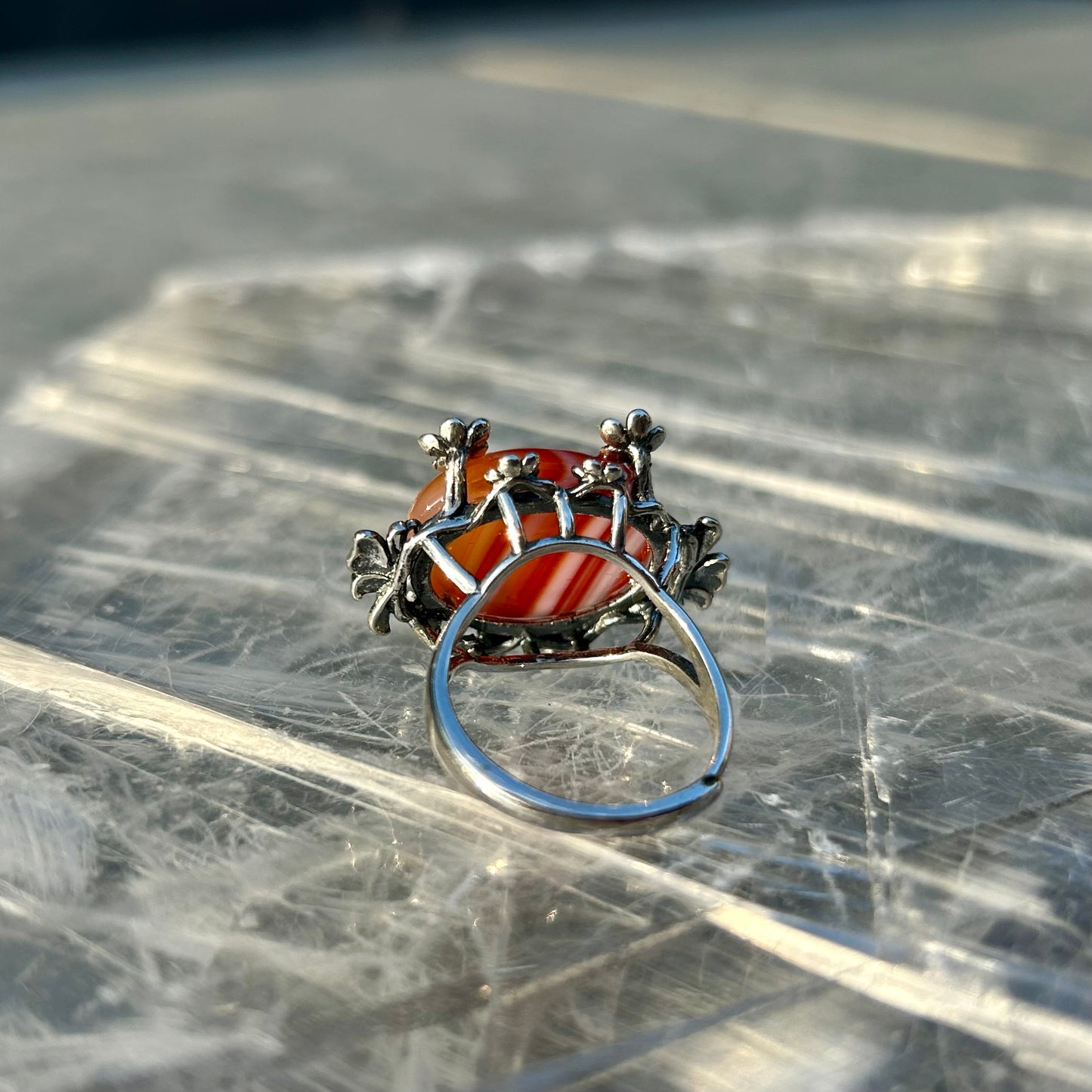 Adjustable Carnelian 925 Ring