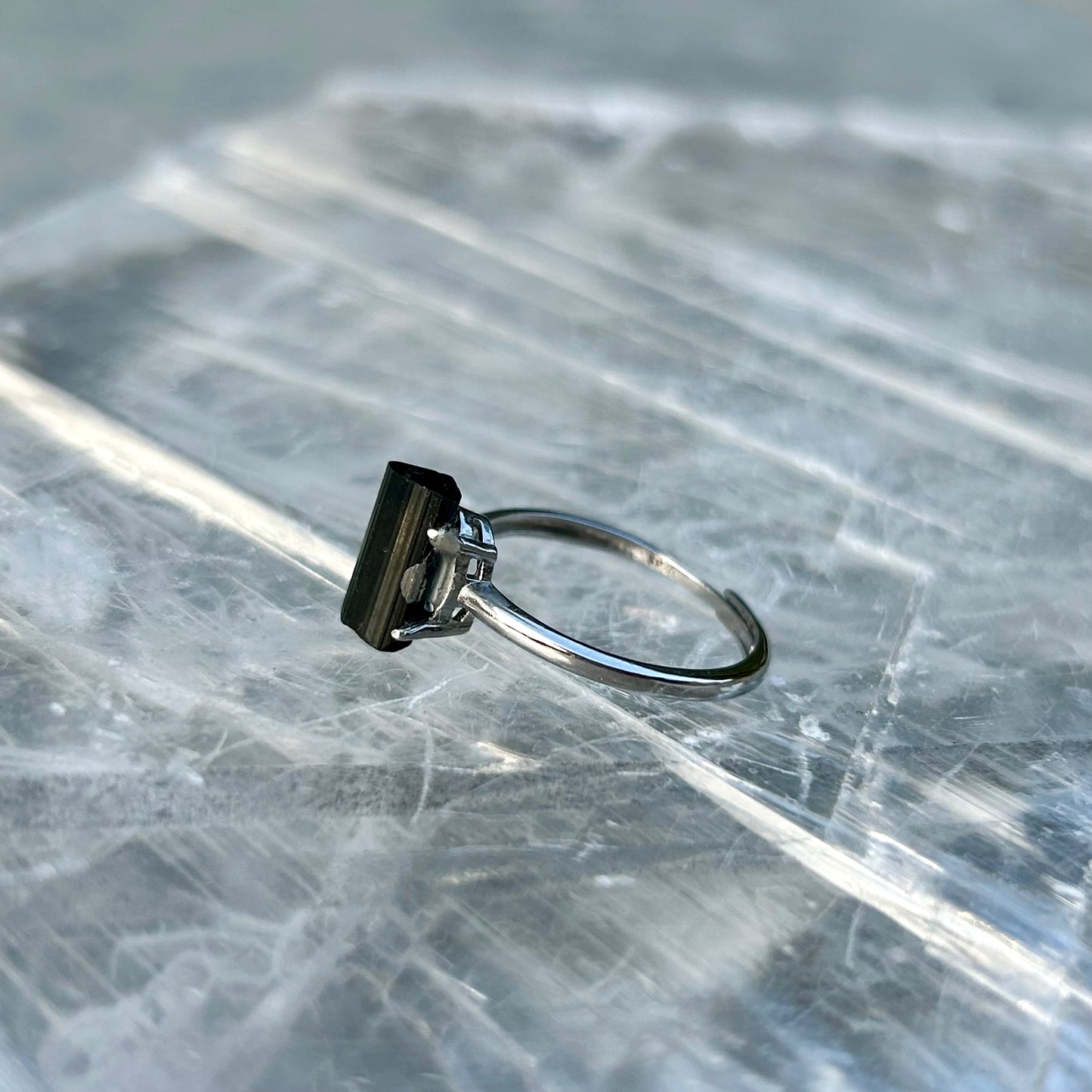 Adjustable Tourmaline 925 Ring