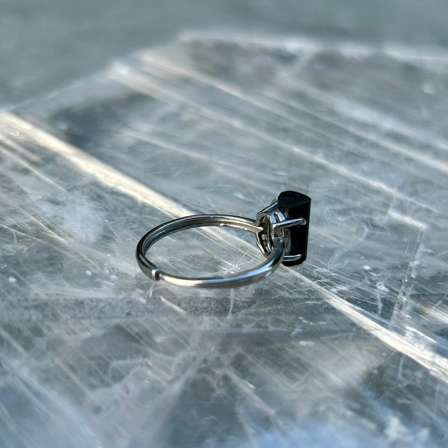 Adjustable Tourmaline 925 Ring