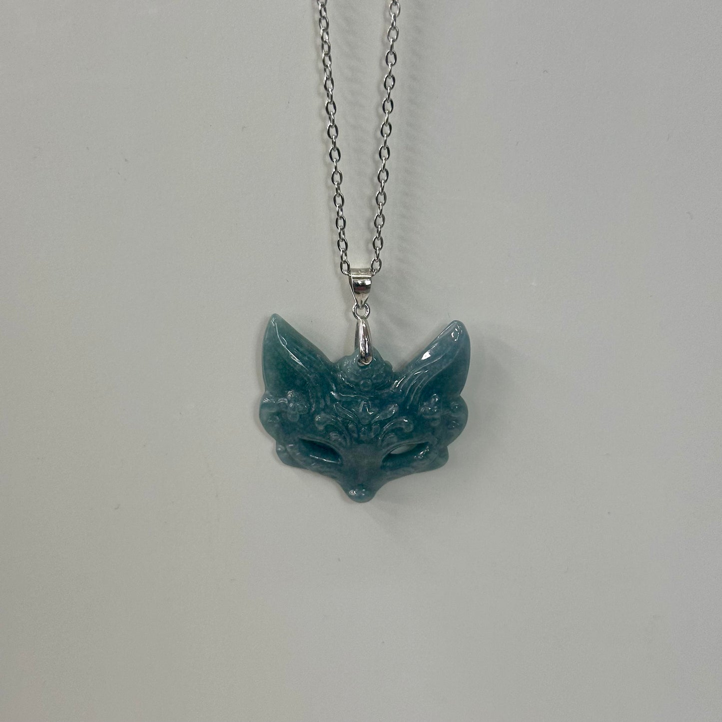 Jade Fox Head Carving Pendant