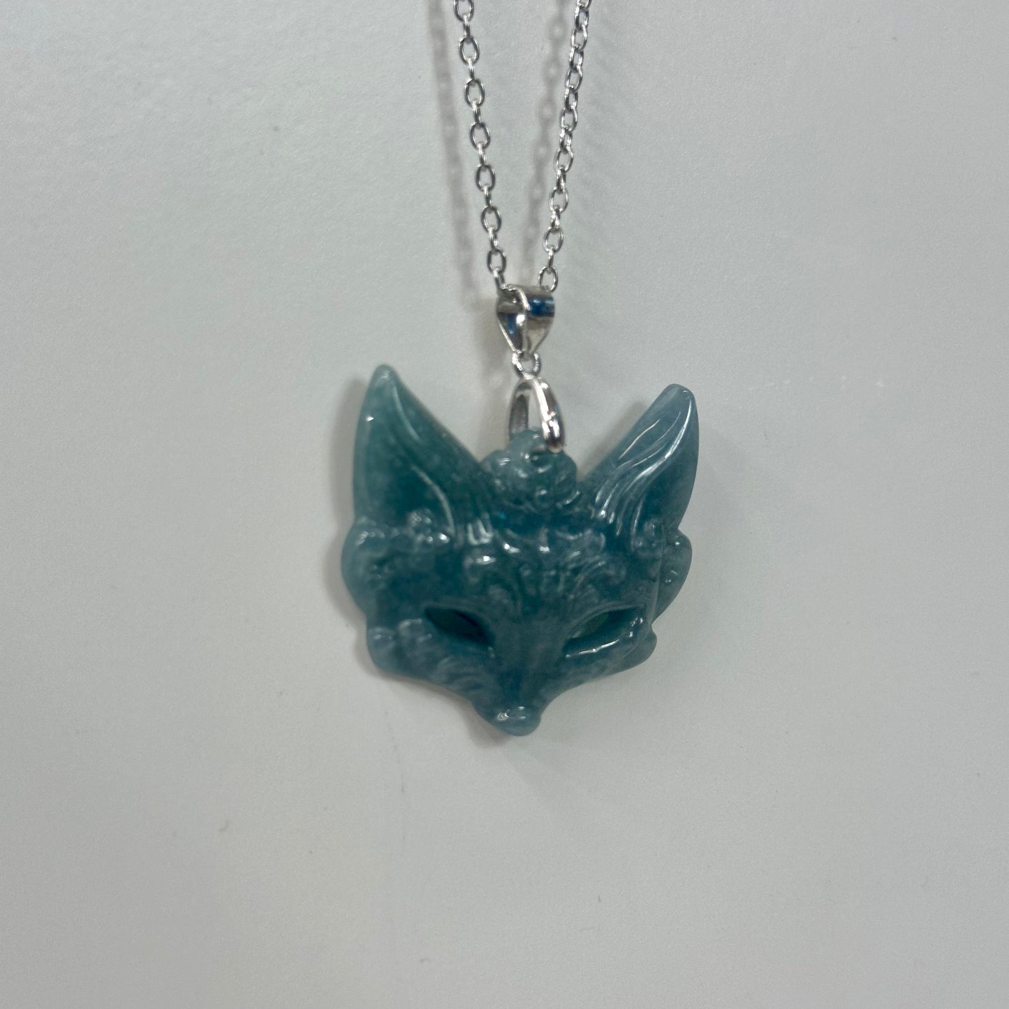 Jade Fox Head Carving Pendant