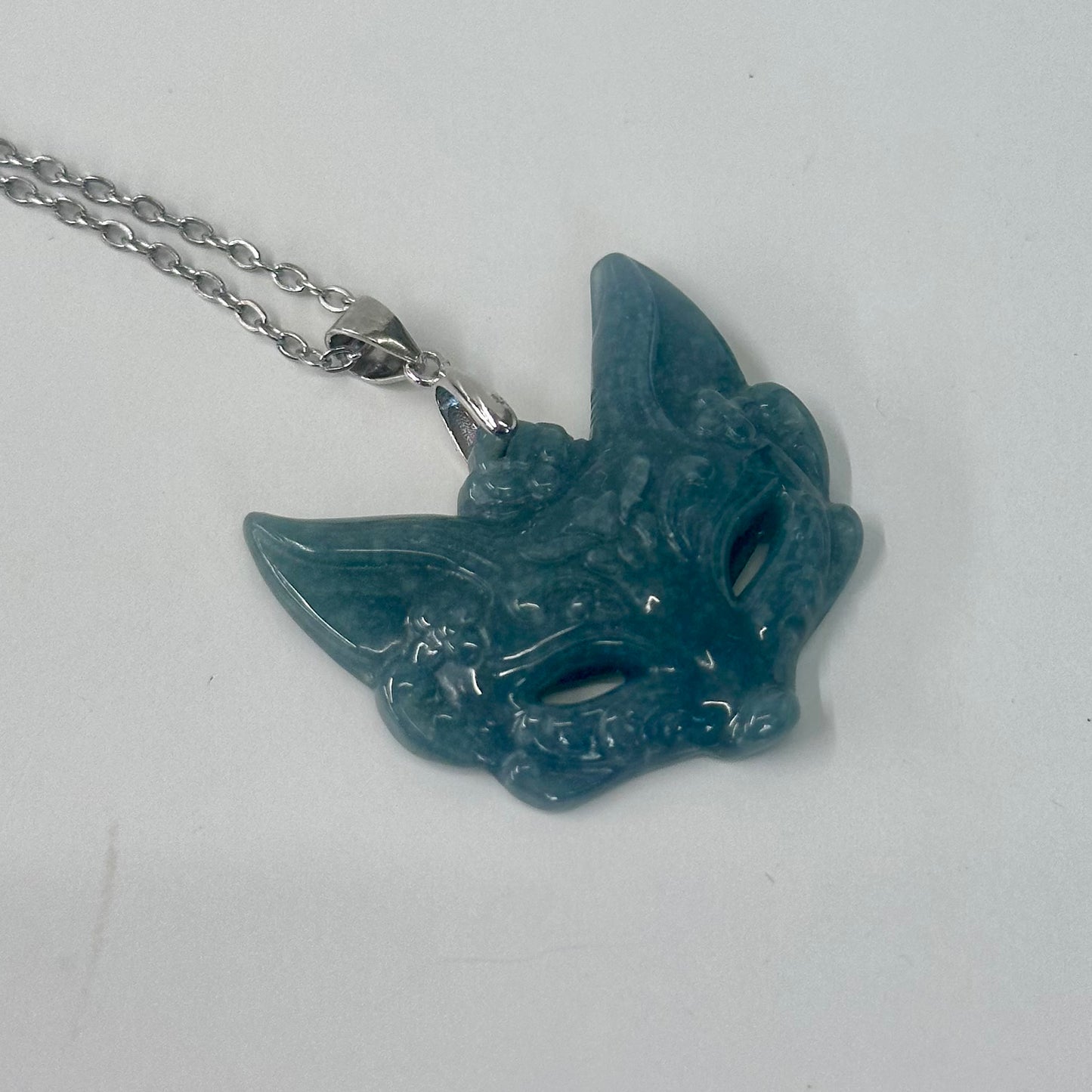 Jade Fox Head Carving Pendant