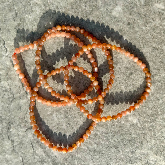 Facted Cut Sunstone Bracelet 4mm