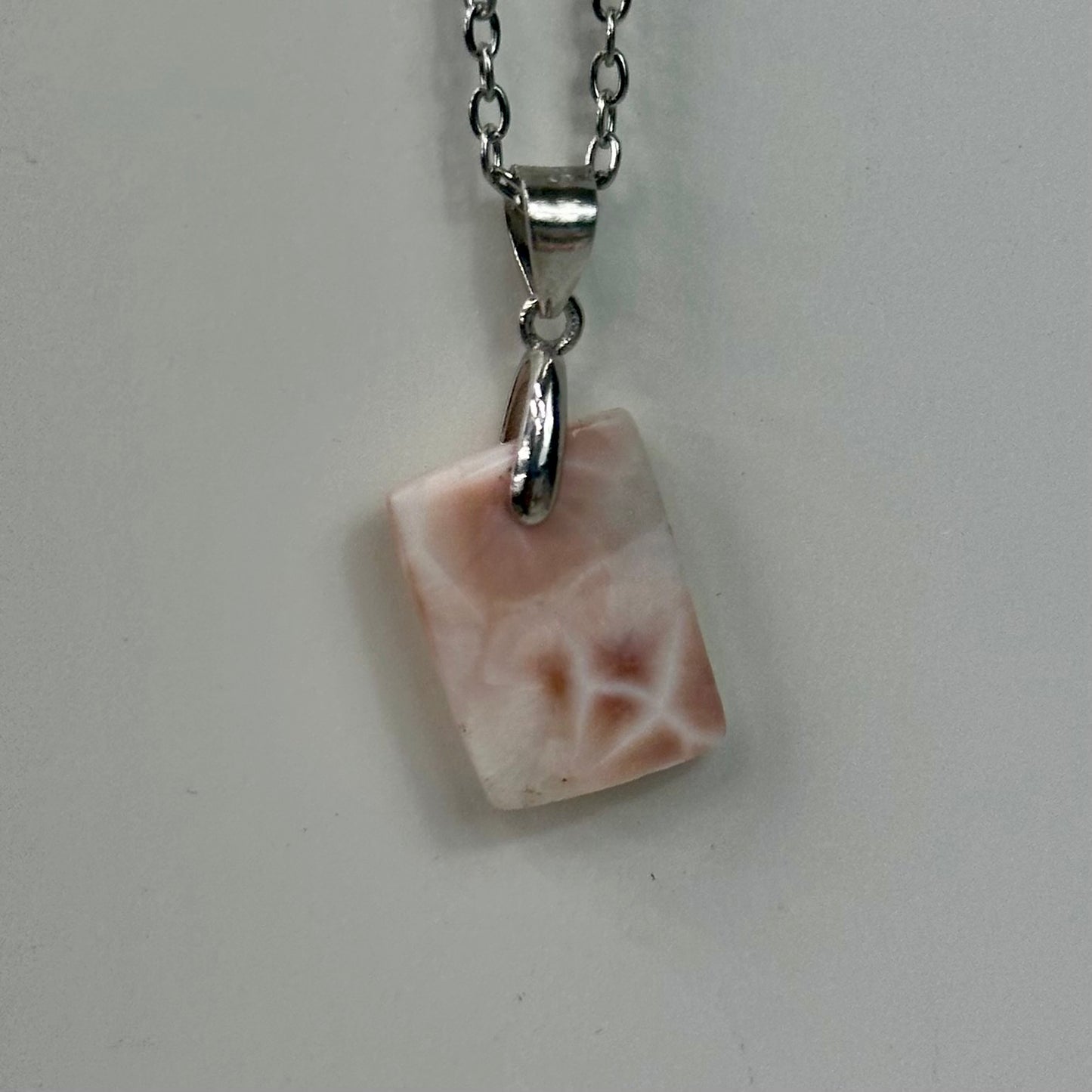 Pink Larimar Square Pendant