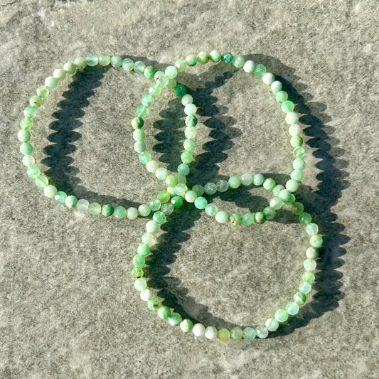 Faced Cut Chrysocolla Bracelet 4mm