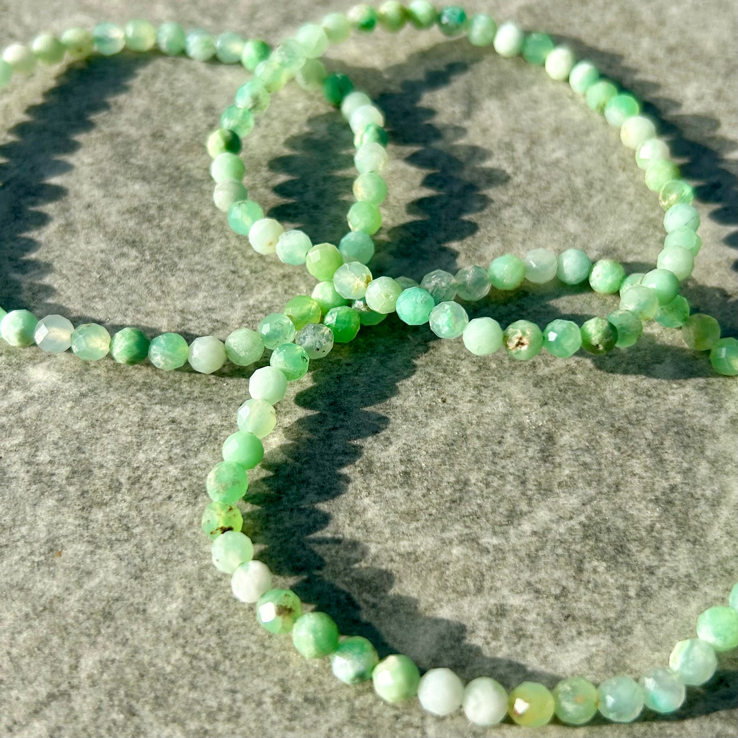 Faced Cut Chrysocolla Bracelet 4mm
