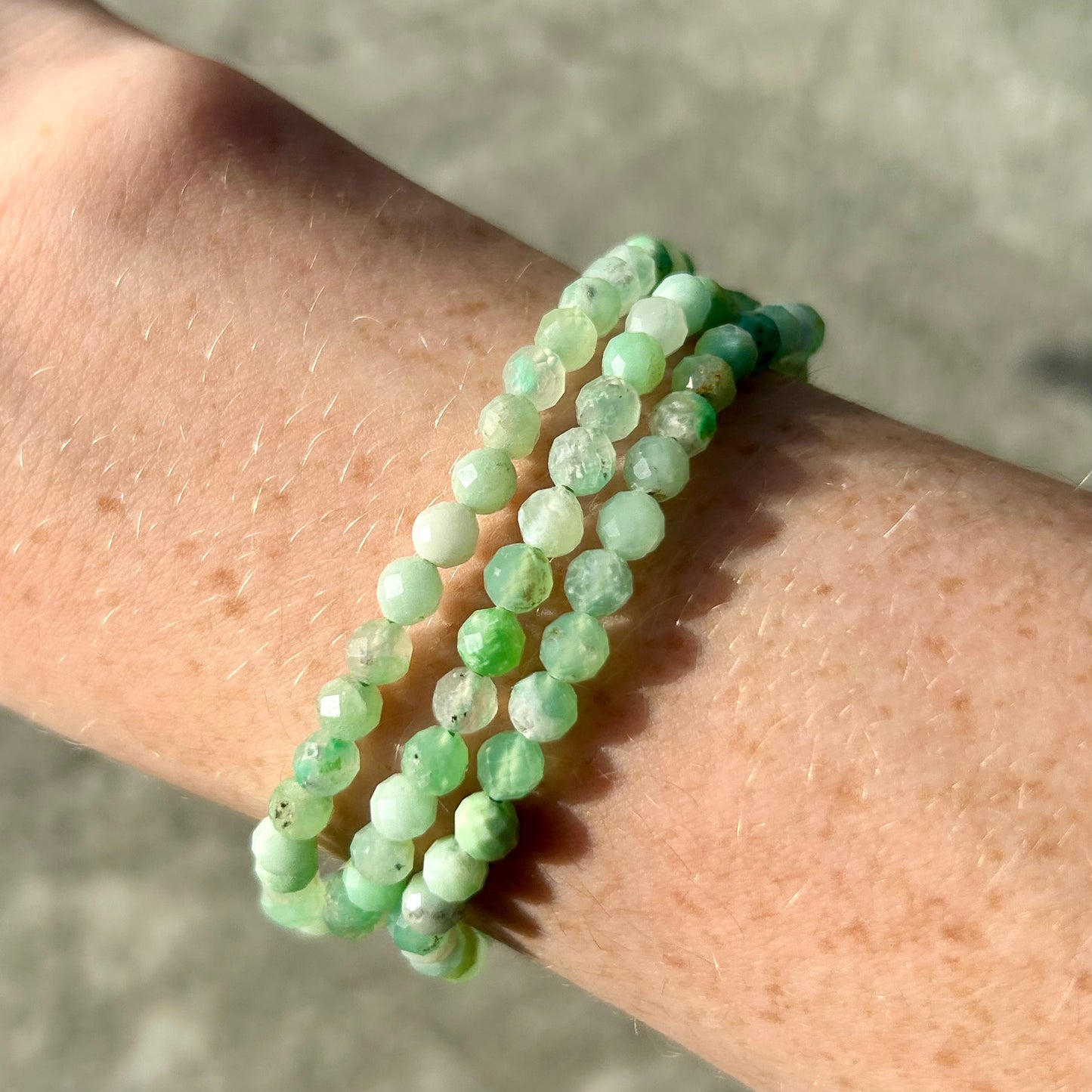 Faced Cut Chrysocolla Bracelet 4mm