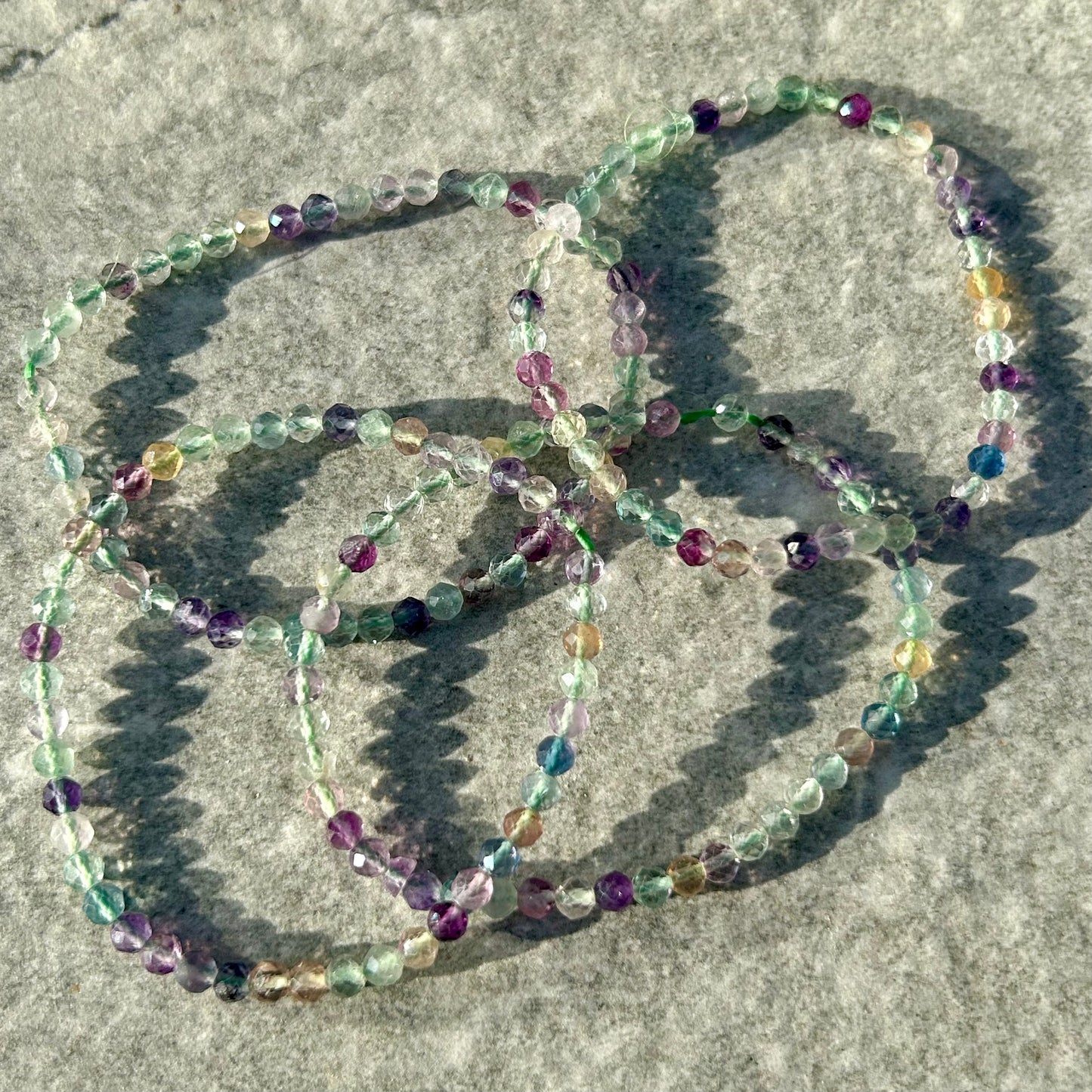 Faceted Cut Flourite Bracelet 4mm