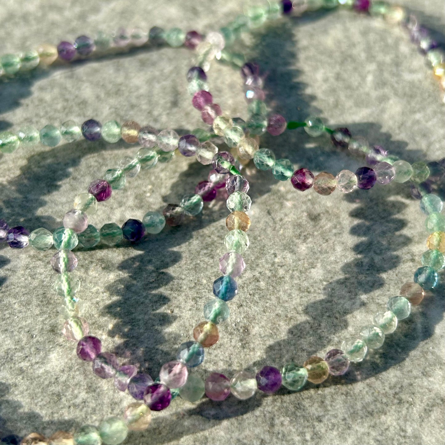 Faceted Cut Flourite Bracelet 4mm