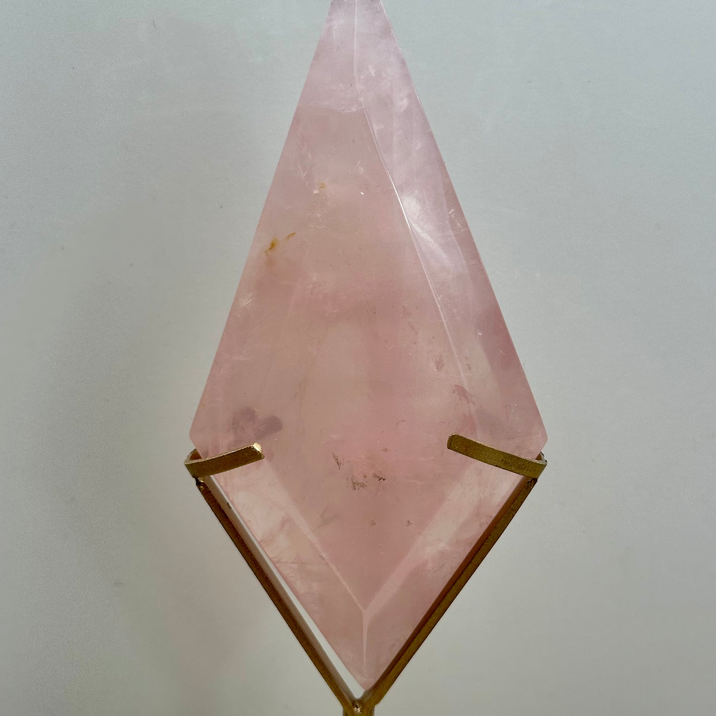 Rose Quartz Diamond on Stand