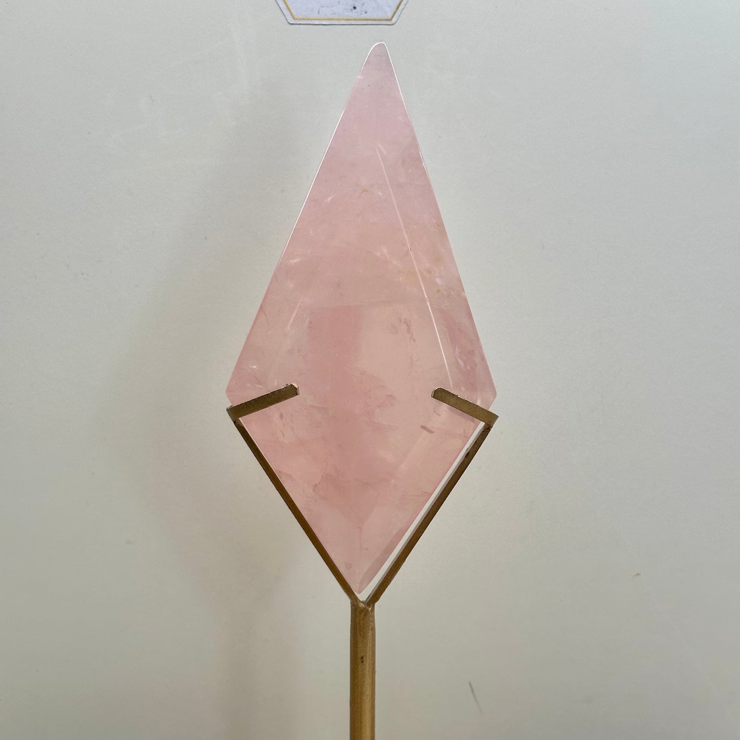 Rose Quartz Diamond on Stand