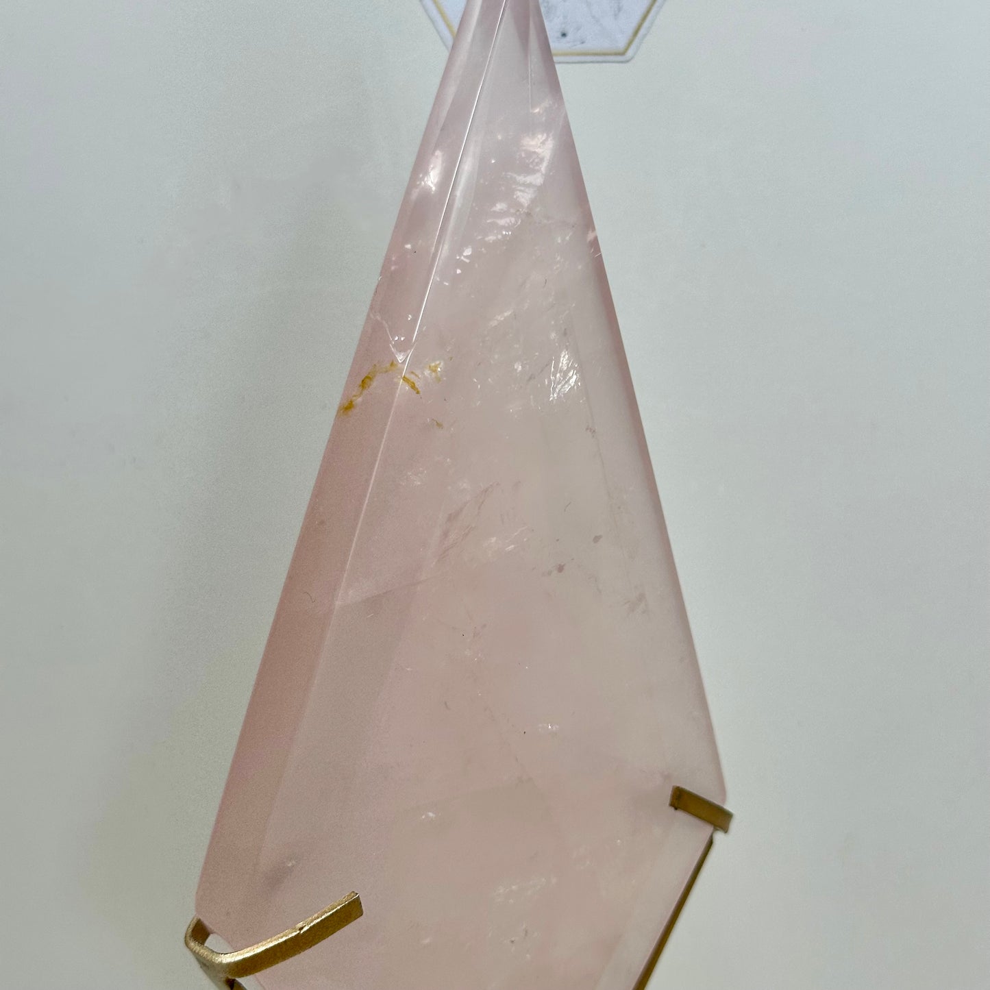 Rose Quartz Diamond On Stand
