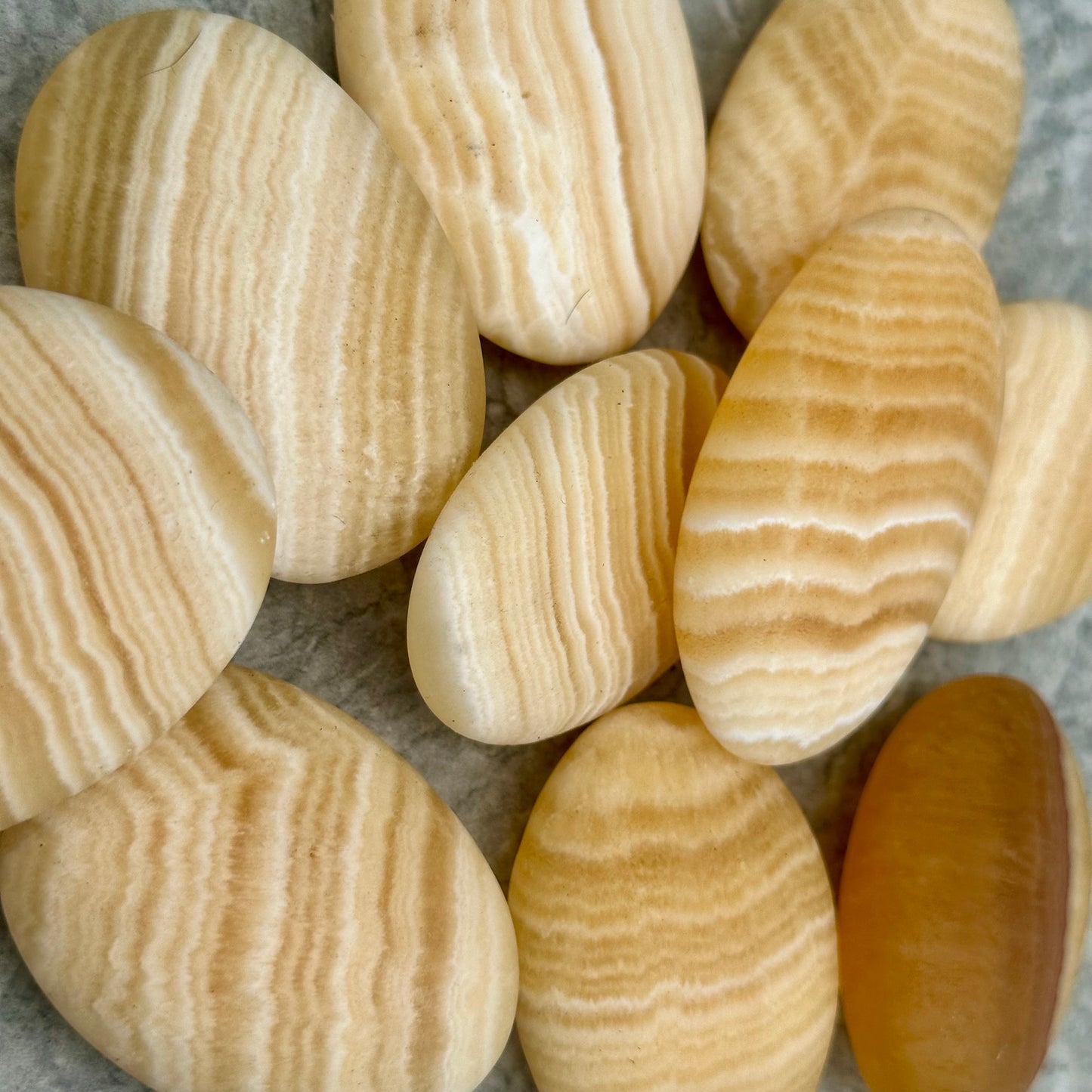 Orange Calcite Palm Stone
