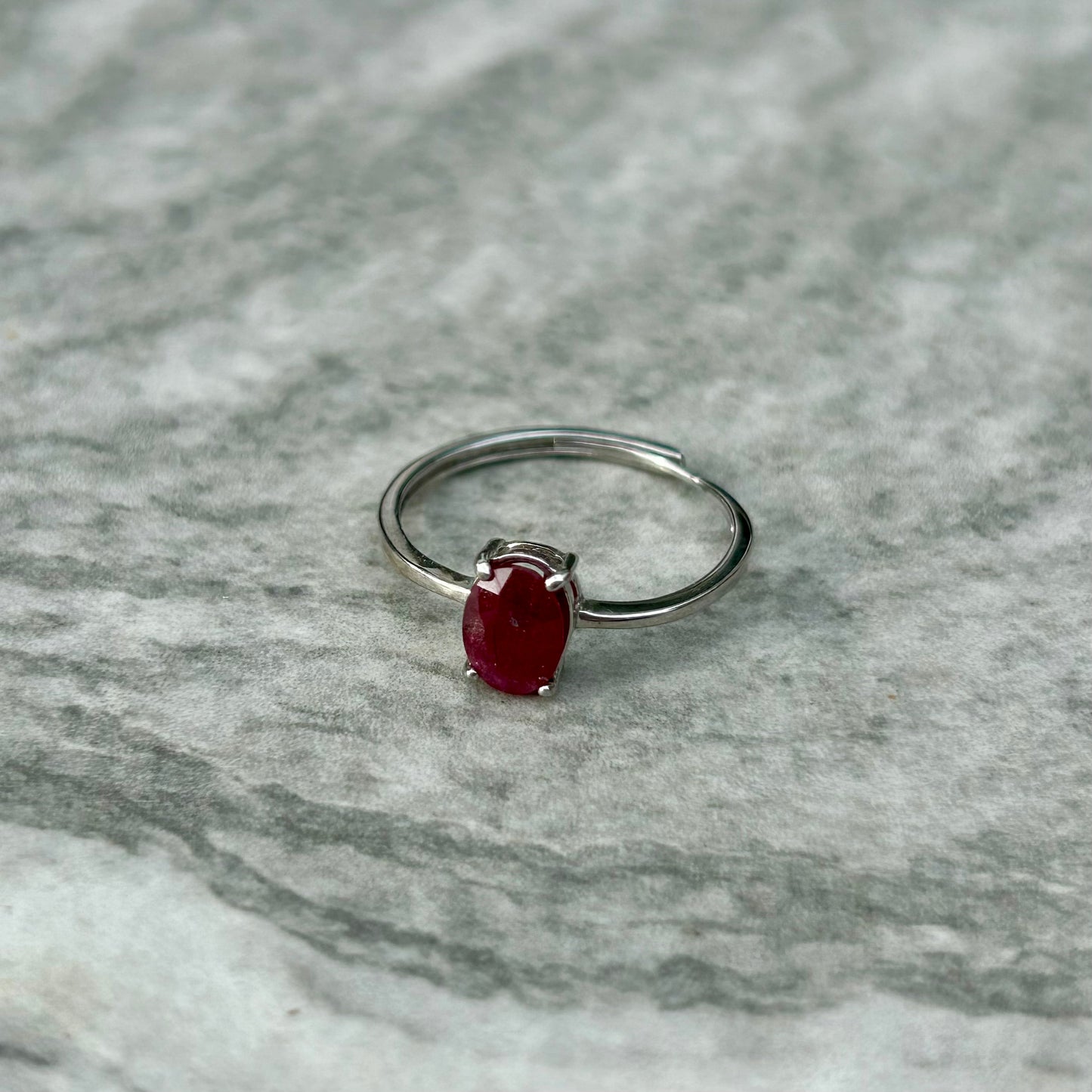 Adjustable Ruby 925 Ring
