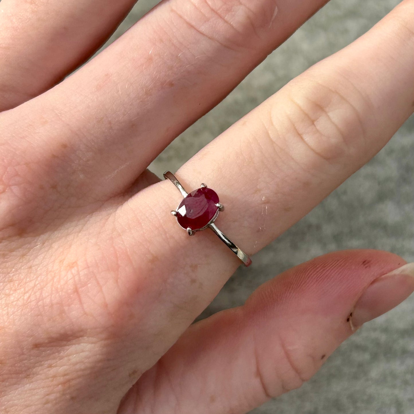 Adjustable Ruby 925 Ring