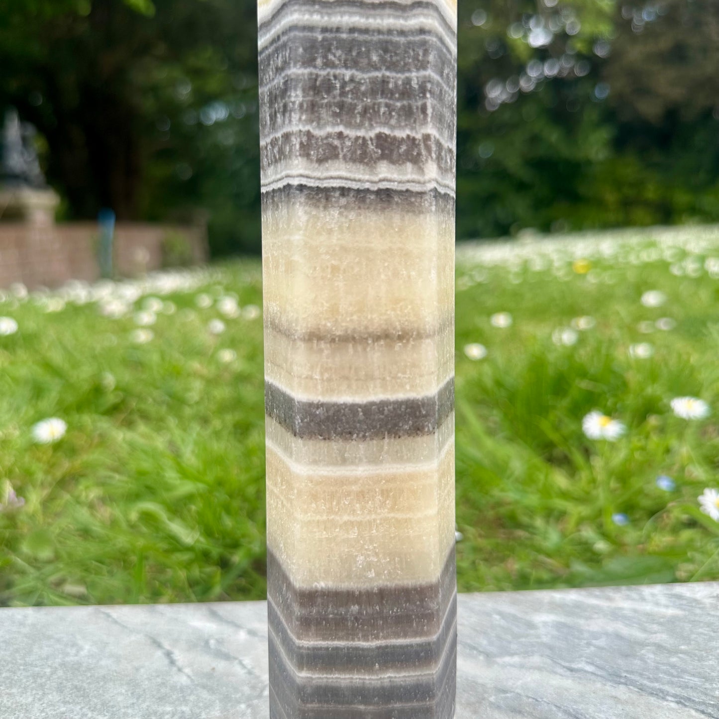 Orange Calcite & Zebra Jasper Tower (31cm Tall)