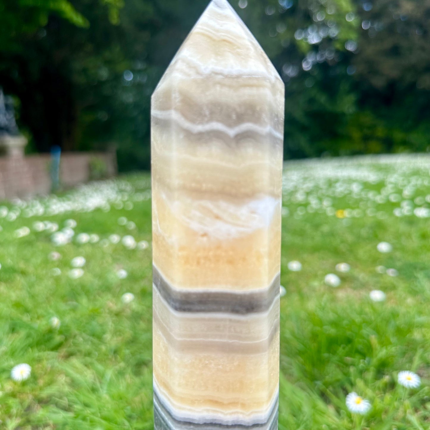 Orange Calcite & Zebra Jasper Tower (31cm Tall)