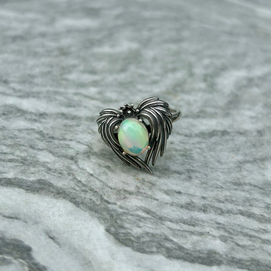 Adjustable Opal 925 Ring
