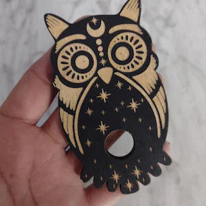 owl wooden sphere stand