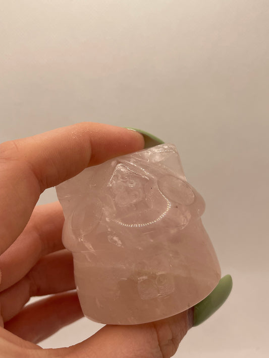 Rose Quartz Mushroom Houses (4cm)