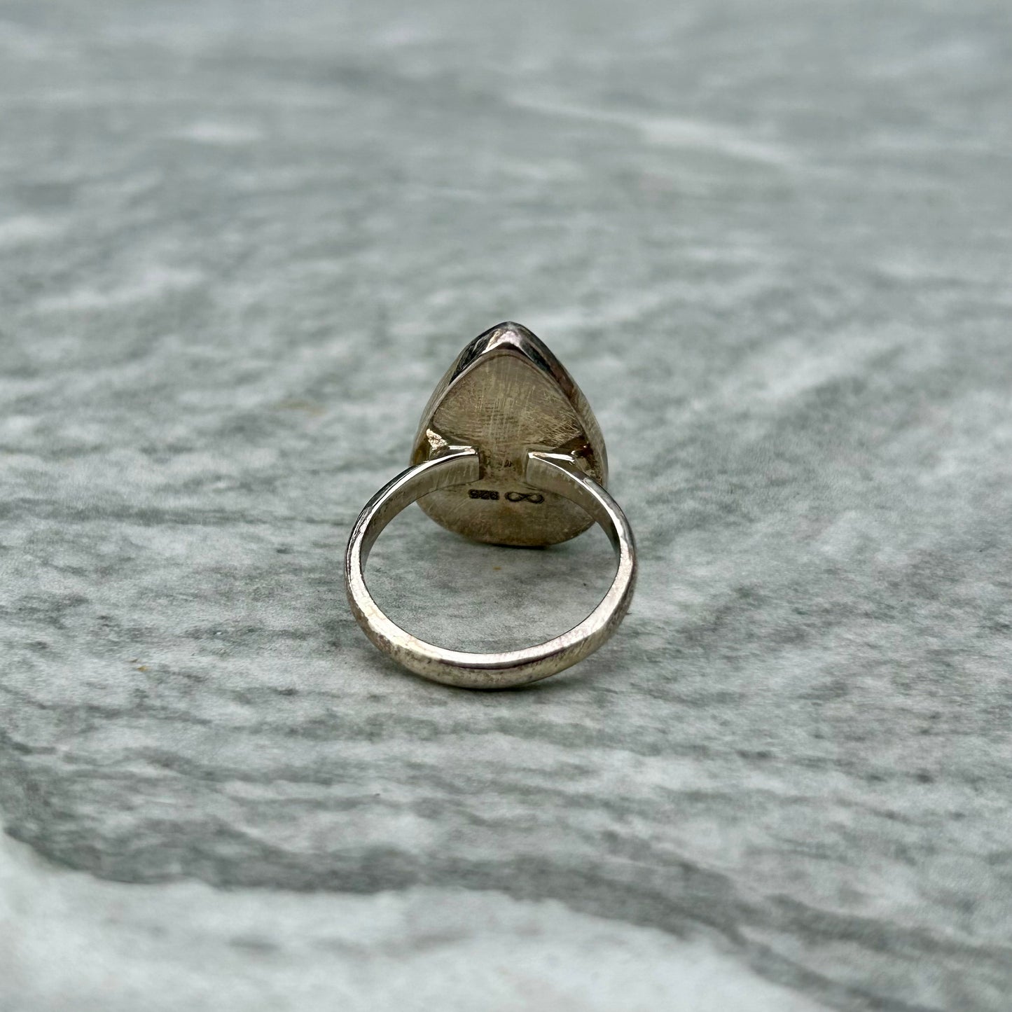 Tourmalinated Quartz 925 Ring Size P