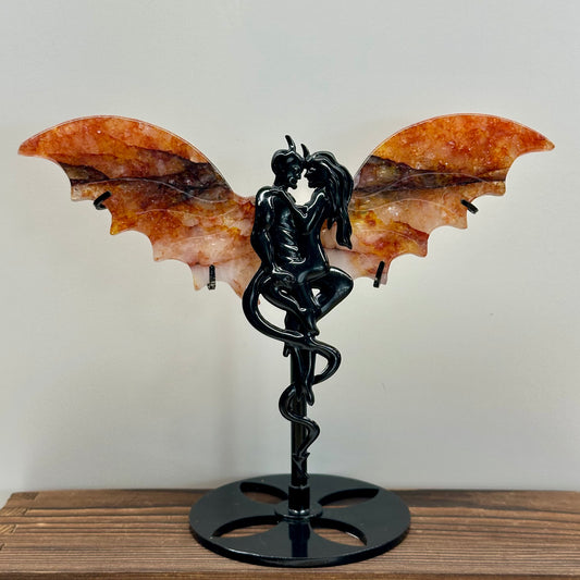 Fire Quartz Fairy Wings On Stand
