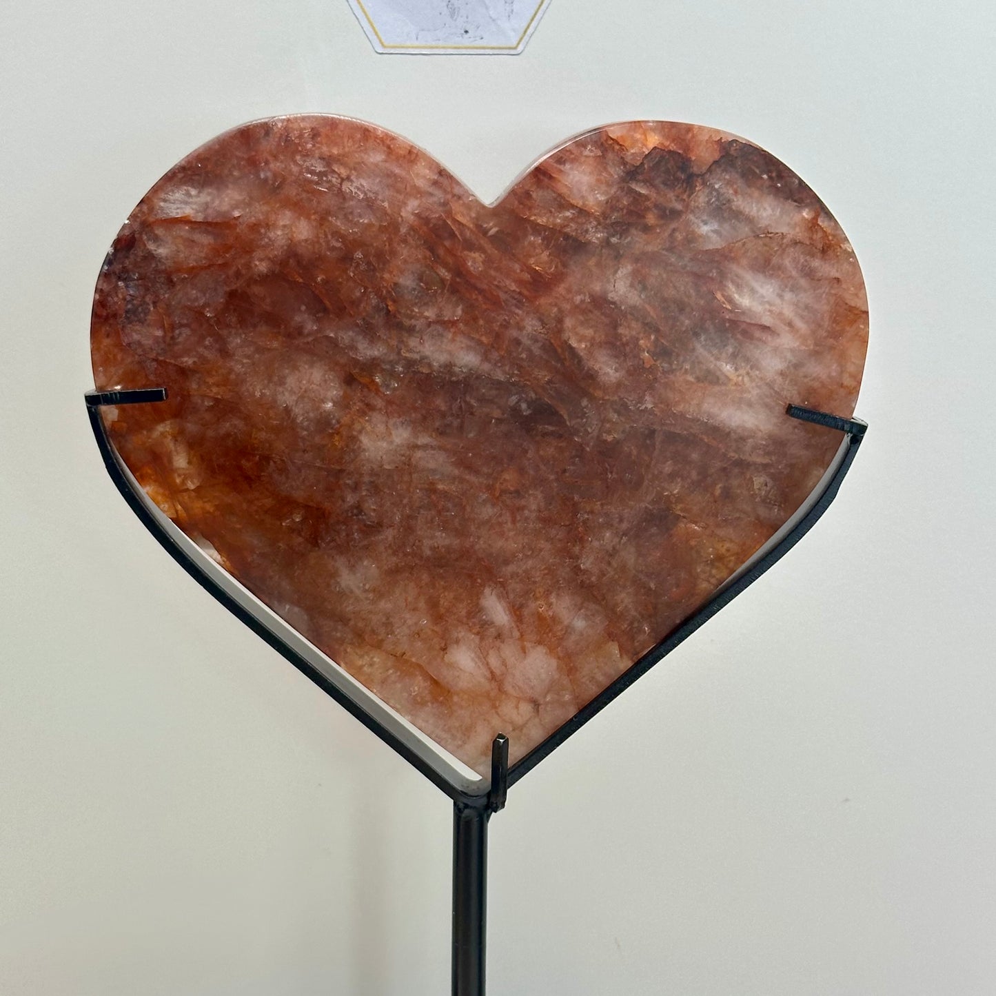 Fire Quartz Heart On Stand