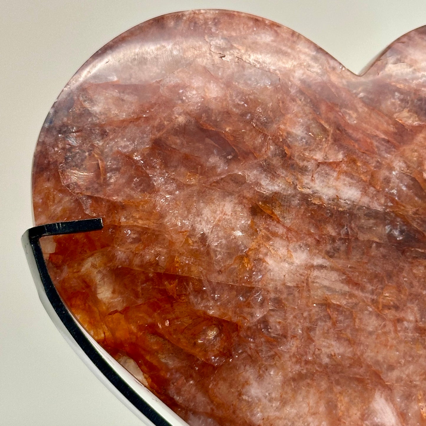 Fire Quartz Heart On Stand