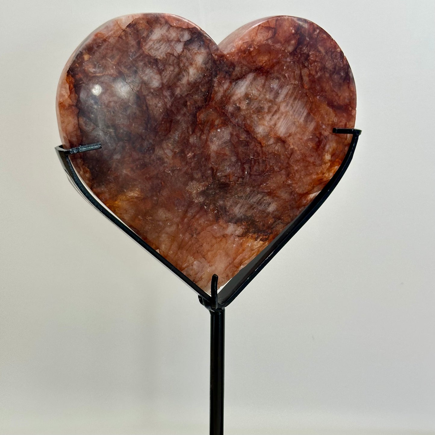 Fire Quartz Heart On Stand