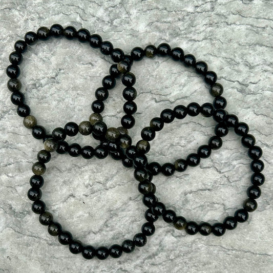 Gold Sheen Obsidian 6mm Bracelet