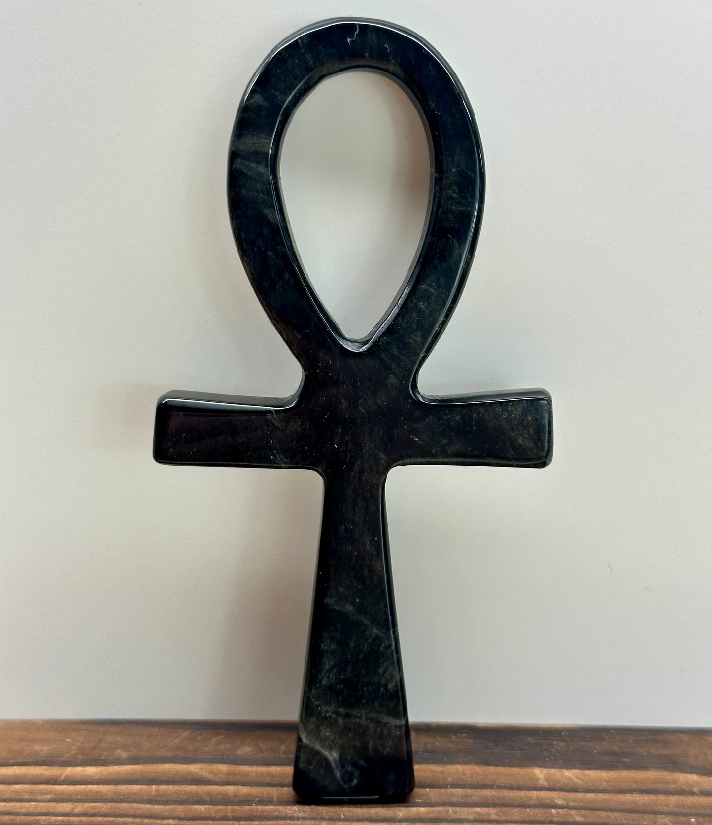 Silver Sheen Obsidian ANKH