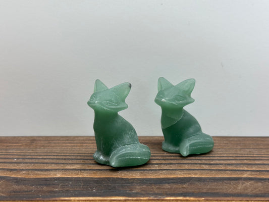 Green Aventurine Fox Carving