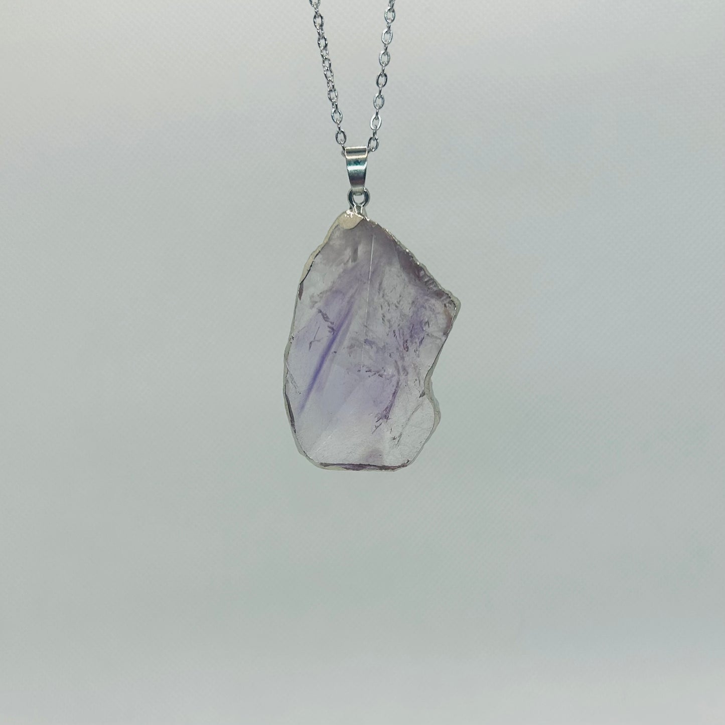 Raw Amethyst Pendant - Plated