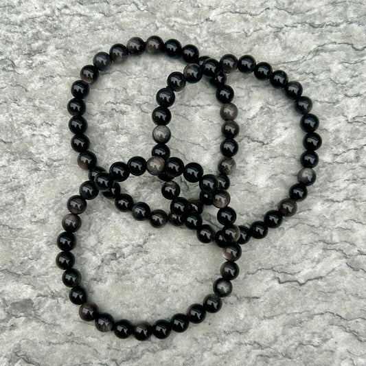 Silver Sheen Obsidian 6mm