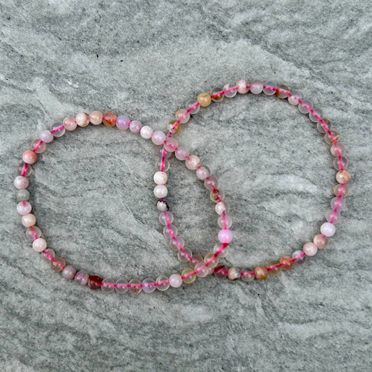 Flower Agate Bracelets 4mm