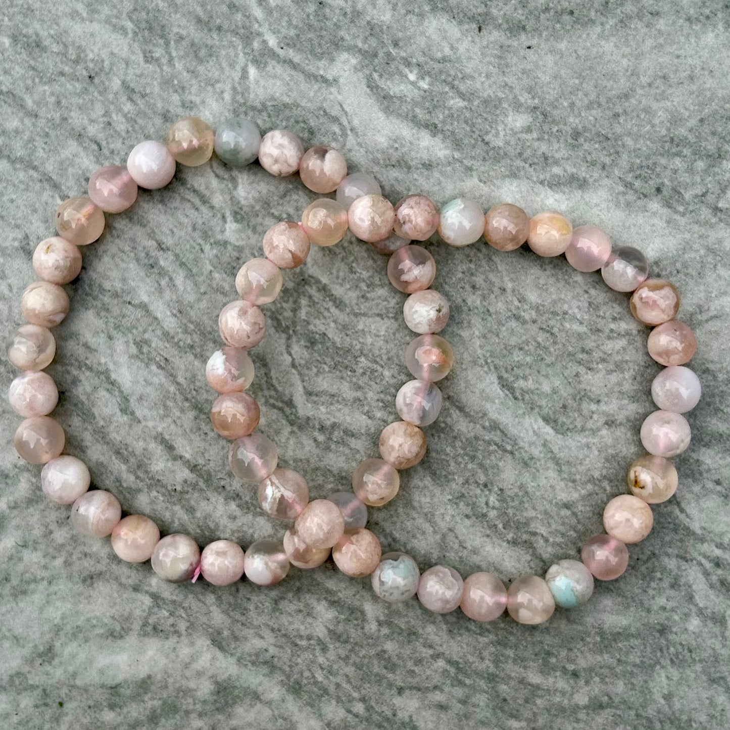 Flower Agate Bracelets 6mm