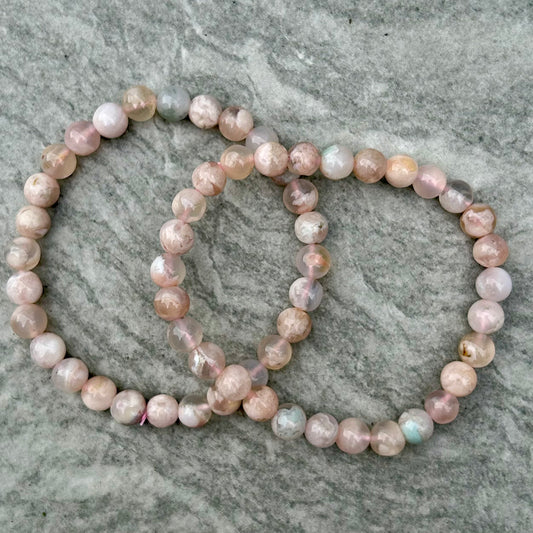 Flower Agate Bracelets 6mm