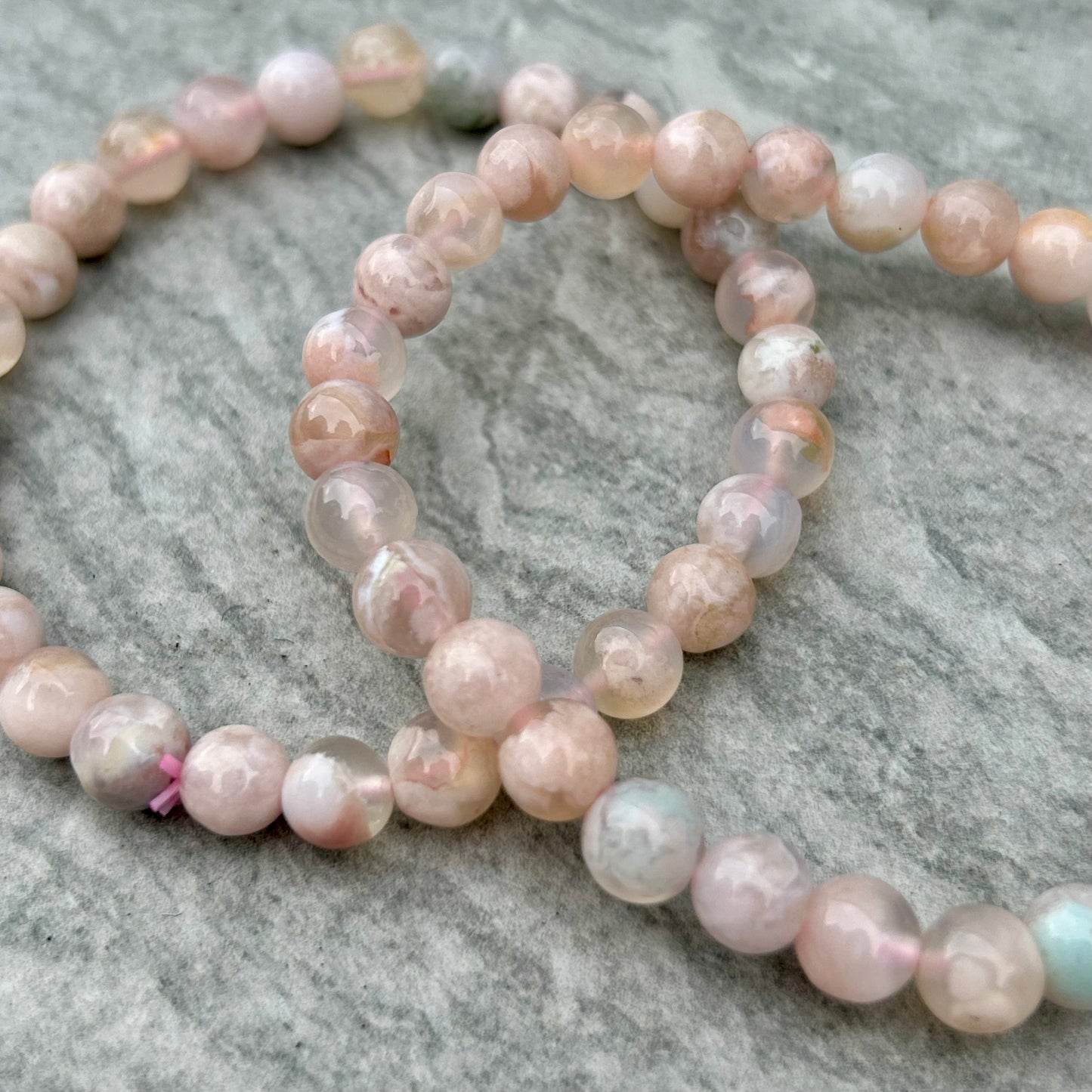 Flower Agate Bracelets 6mm