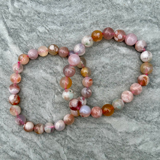 Flower Agate Bracelets 8mm