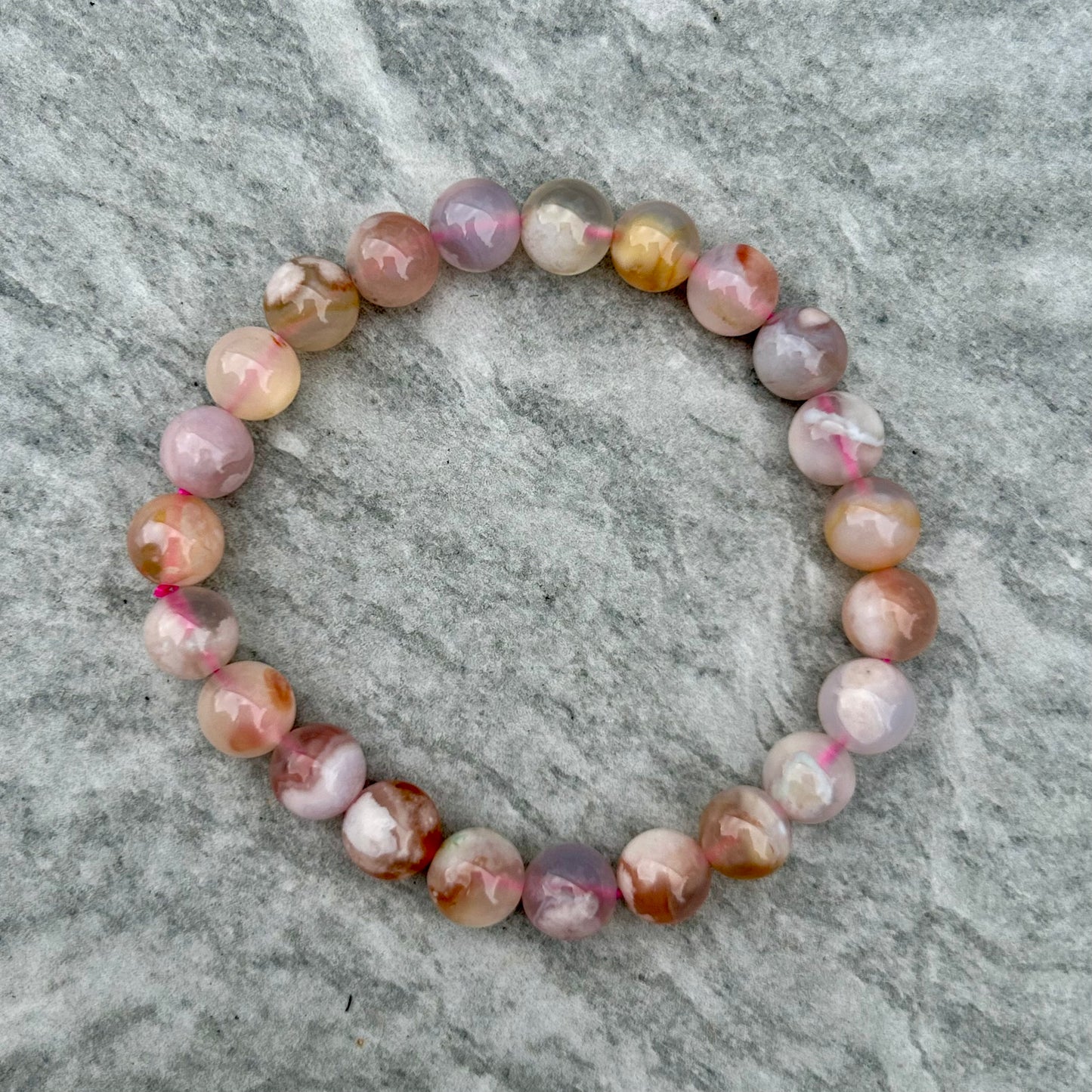 Flower Agate Bracelets 8mm