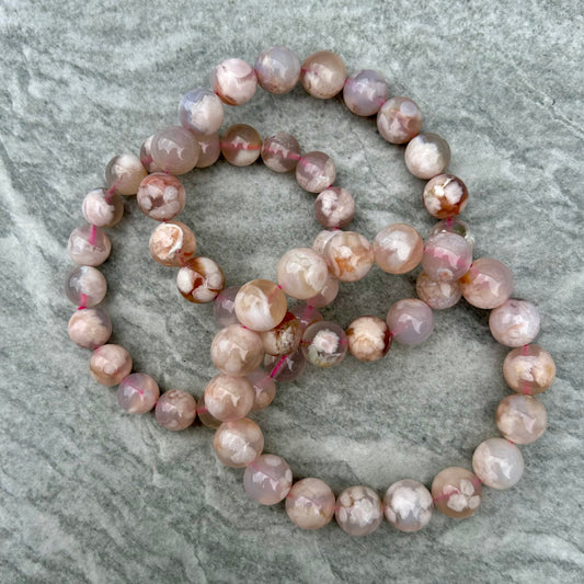 Flower Agate Bracelets 10mm